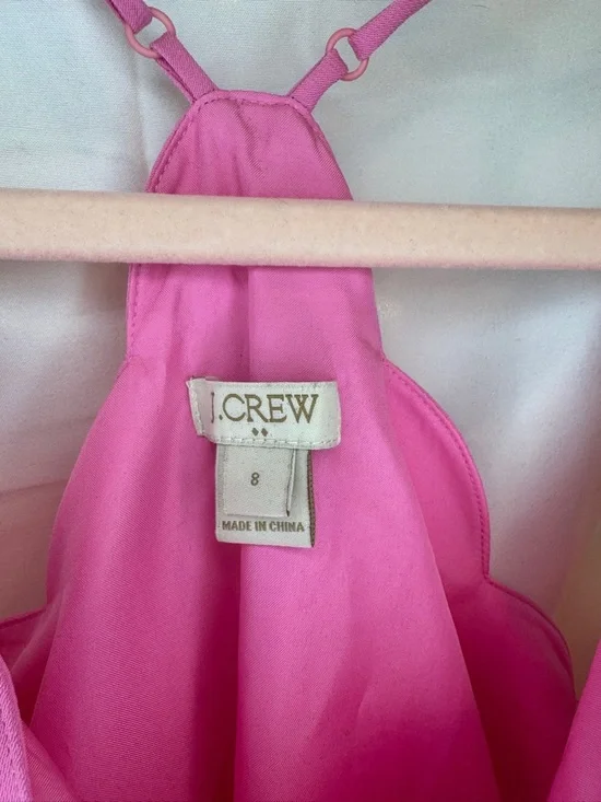 J Crew Hot Pink Scallop-Edge Strap Tank Top - Picture 5 of 9